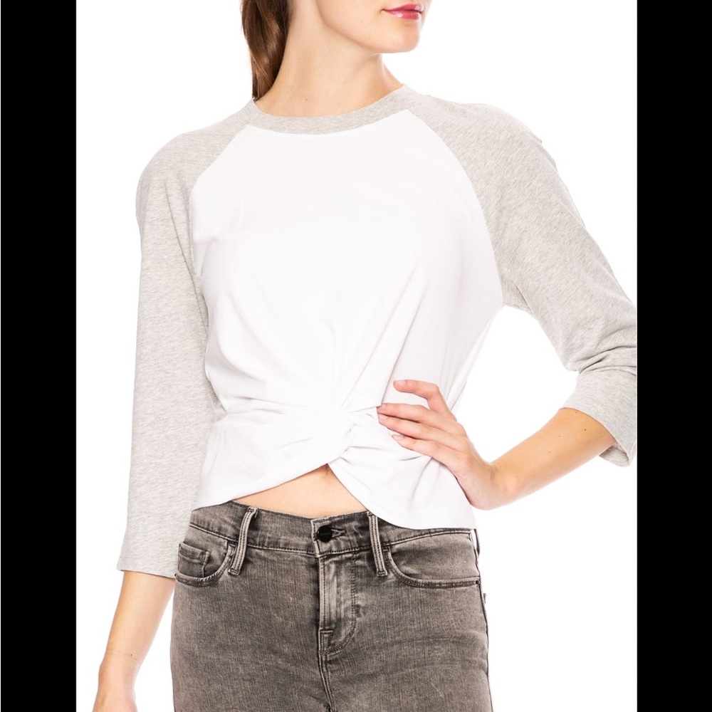 T Alexander Wang twist front baseball tee with cropped fit.